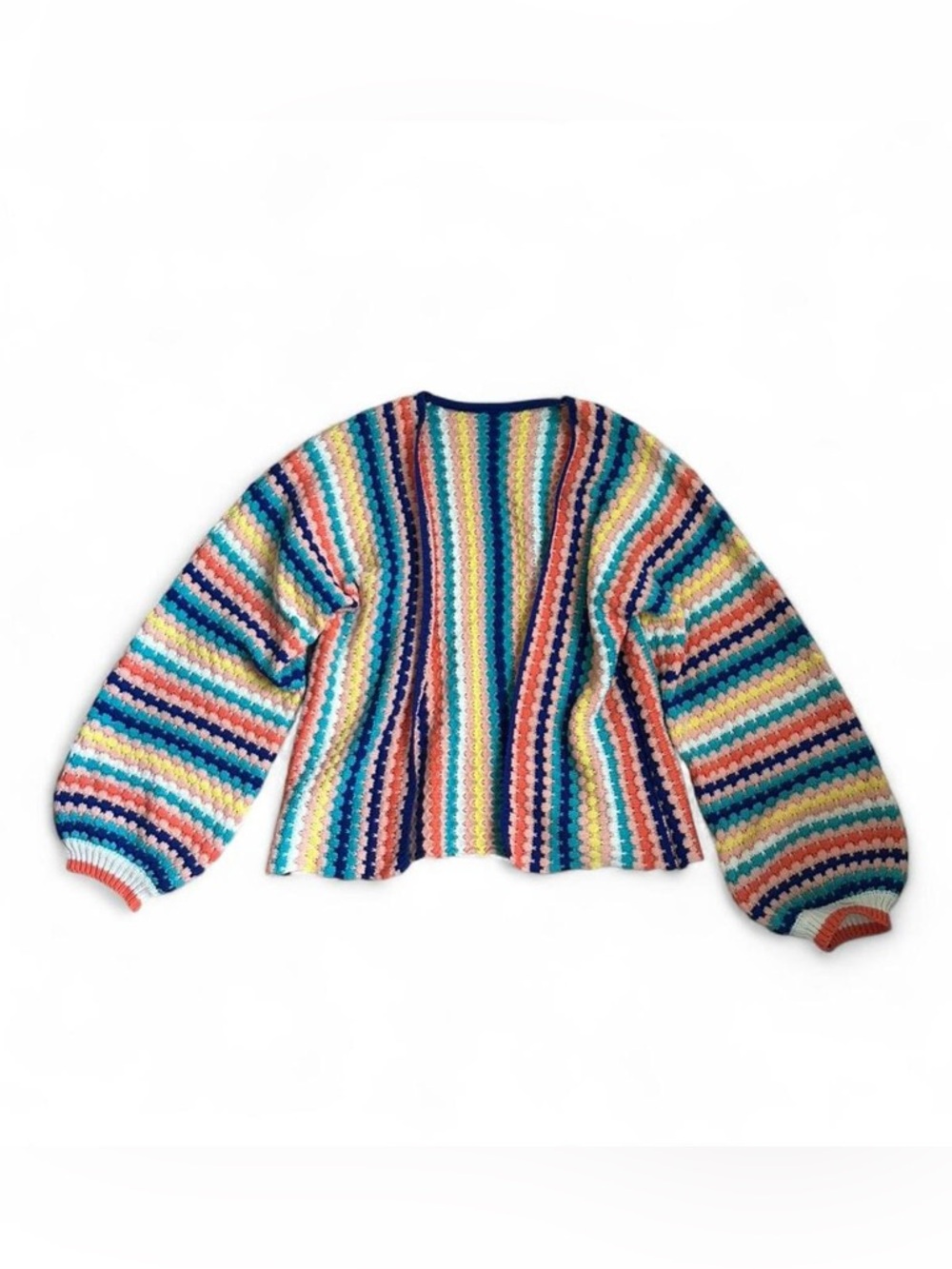 90s Colorful Crochet Cardigan